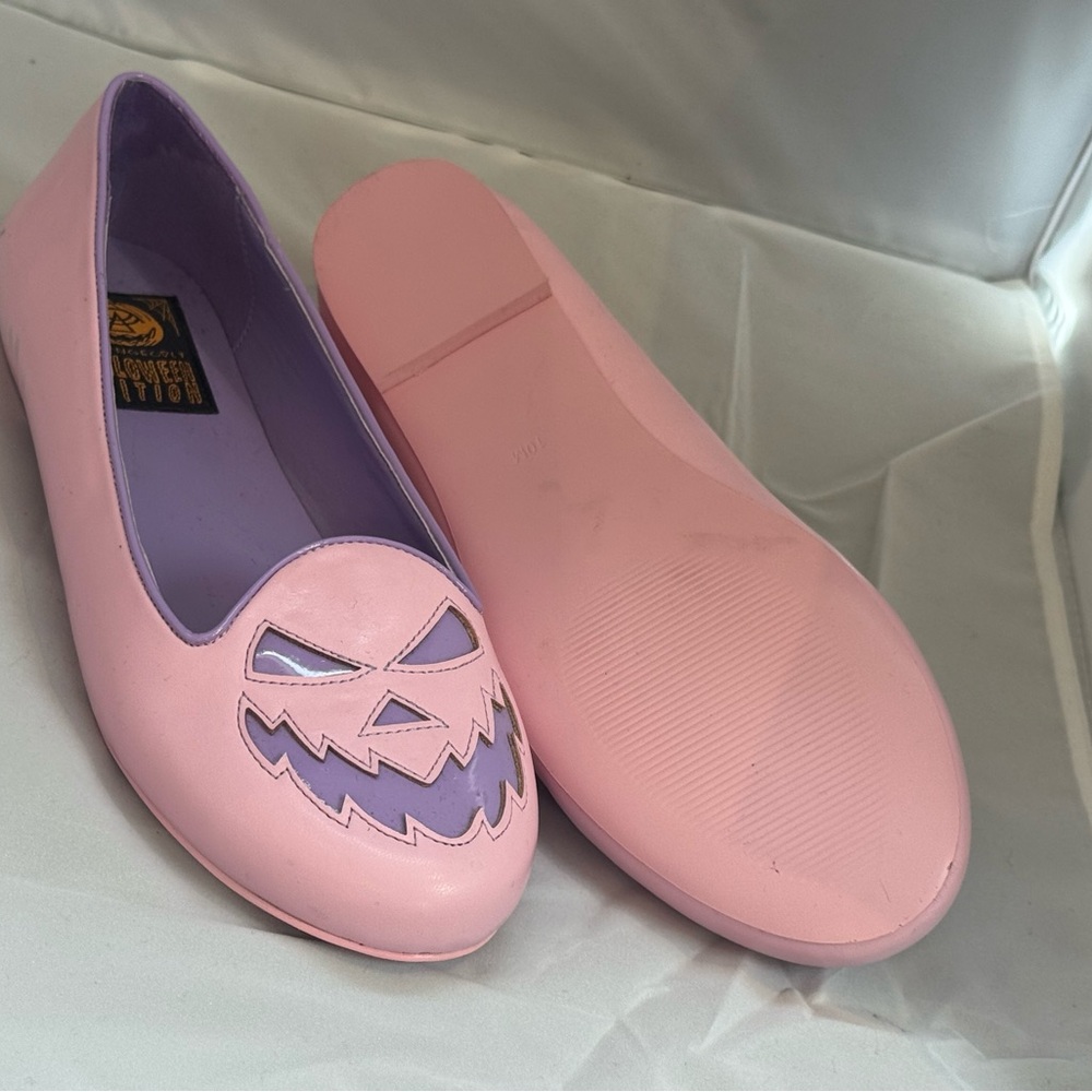 Strange Cvlt Lydia Pink and Purple Pastel Scary Jack Face Flats Size 10 - Picture 3 of 3